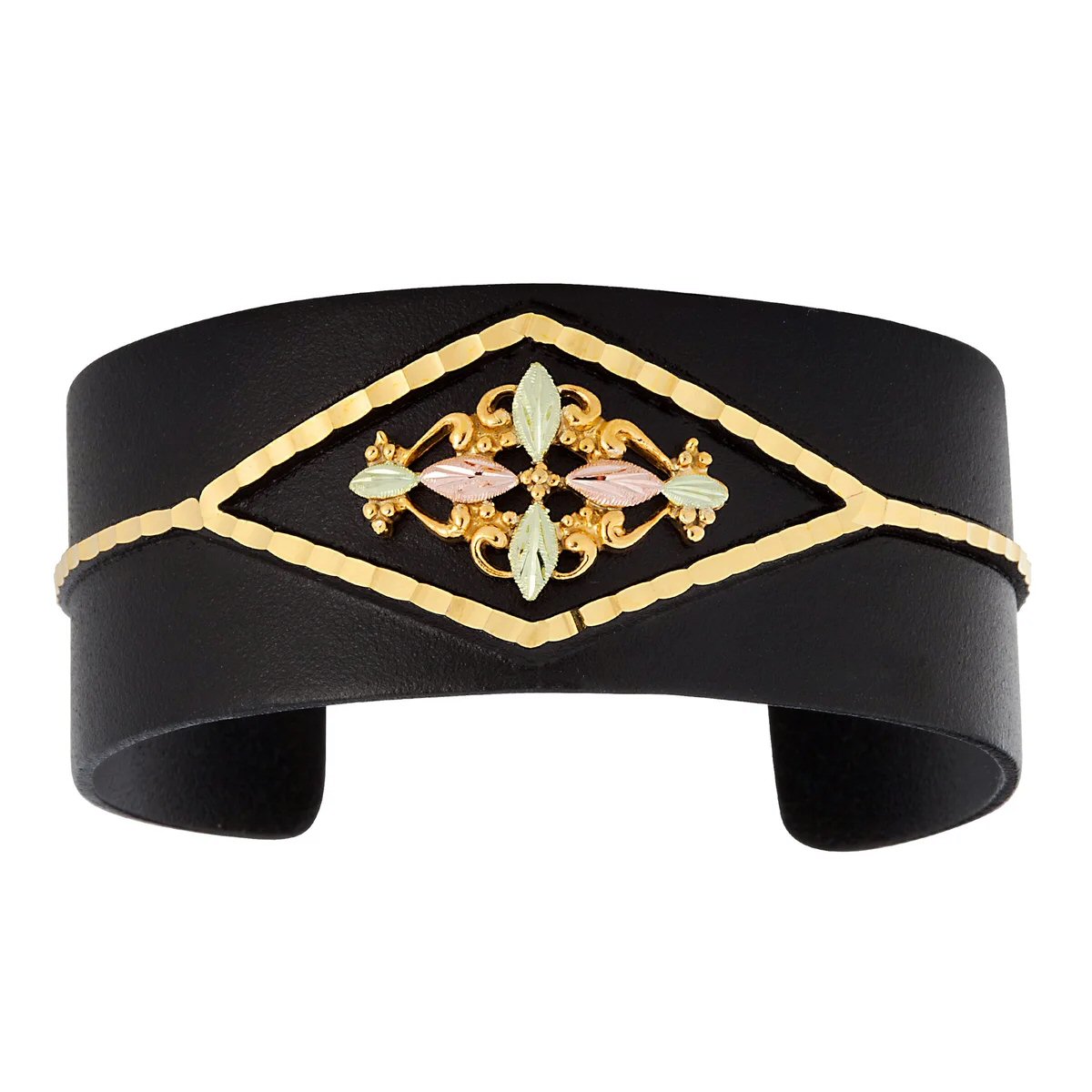 Landstrom's Original Black Hills Gold Enameled Brite Cut Cuff Bracelet - G LBR3470