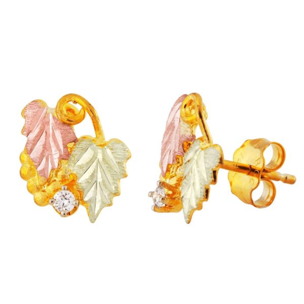 Genuine Diamond Grapes Post Earrings