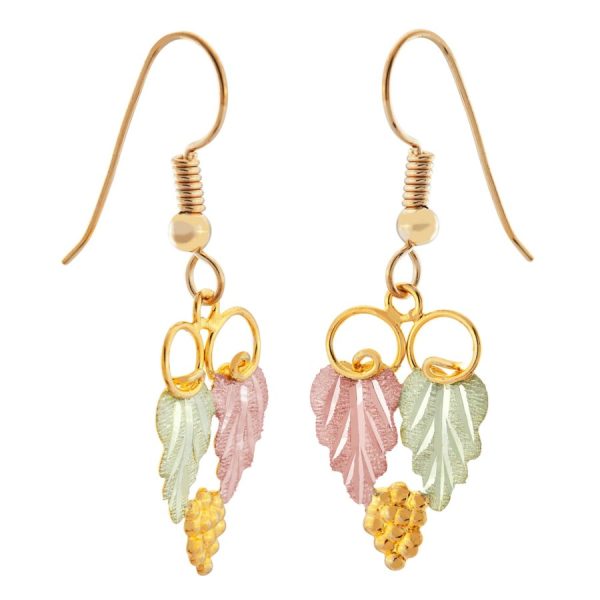 Grapes and Vine Shepard's Hook Earrings
