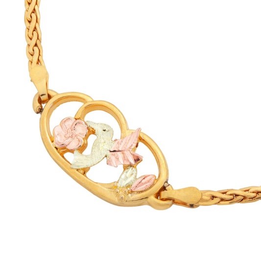 Hummingbird and Flower Bracelet