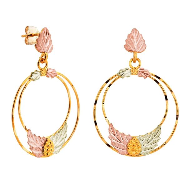 Double Wreath Post Dangle Earrings