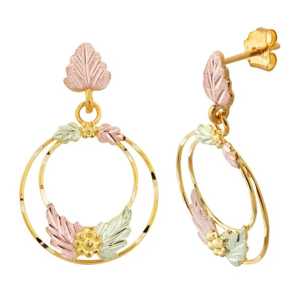Double Wreath Post Dangle Earrings