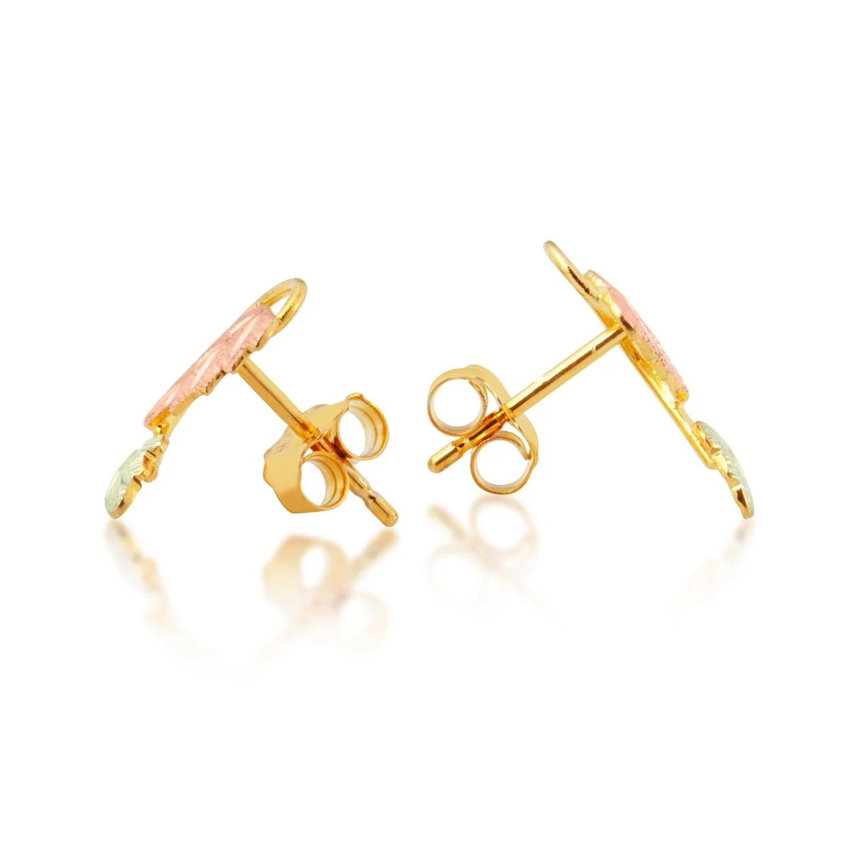 Mt Rushmore Black Hills Gold Leaf & Vine Earrings - G 3168 - Image 3