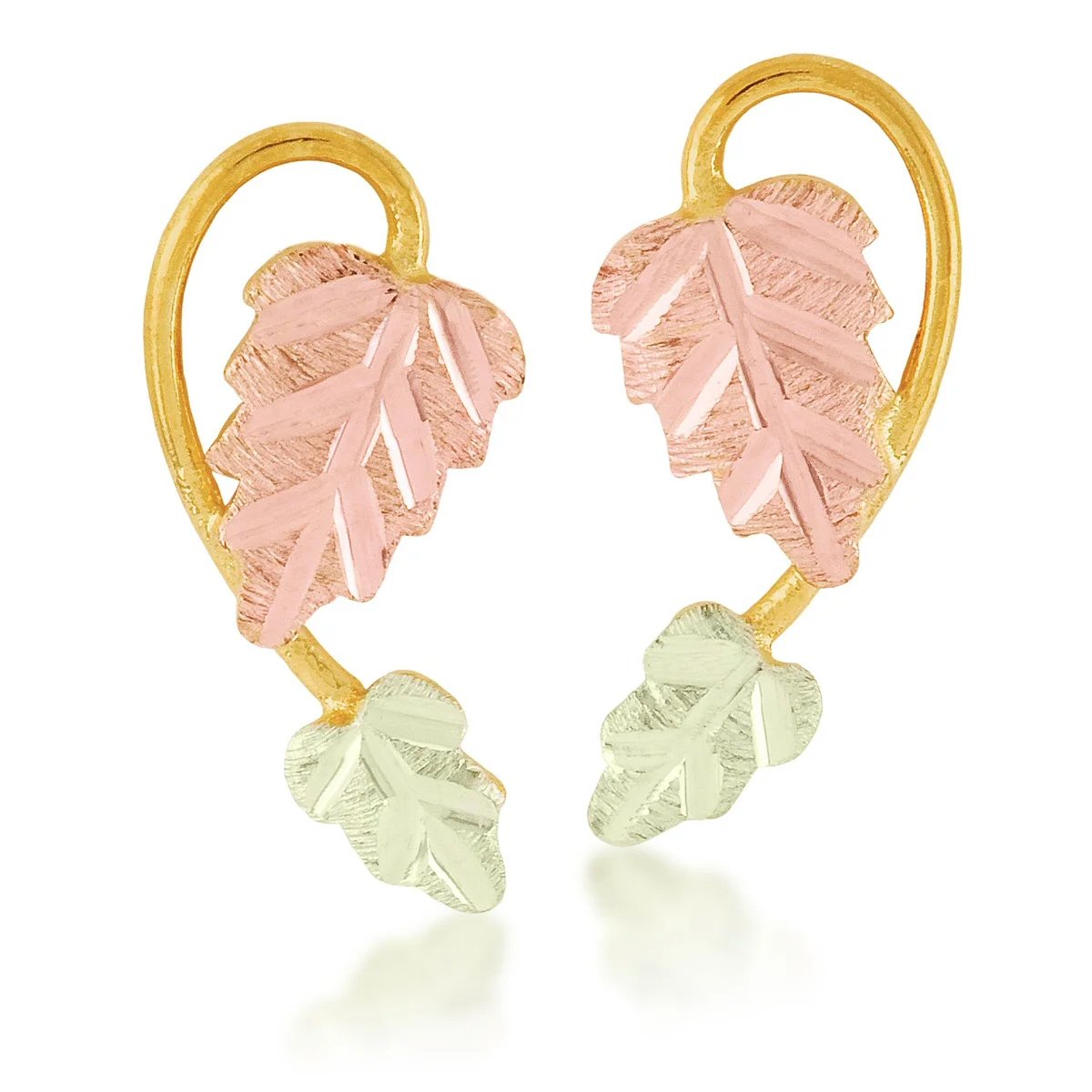 Mt Rushmore Black Hills Gold Leaf & Vine Earrings - G 3168