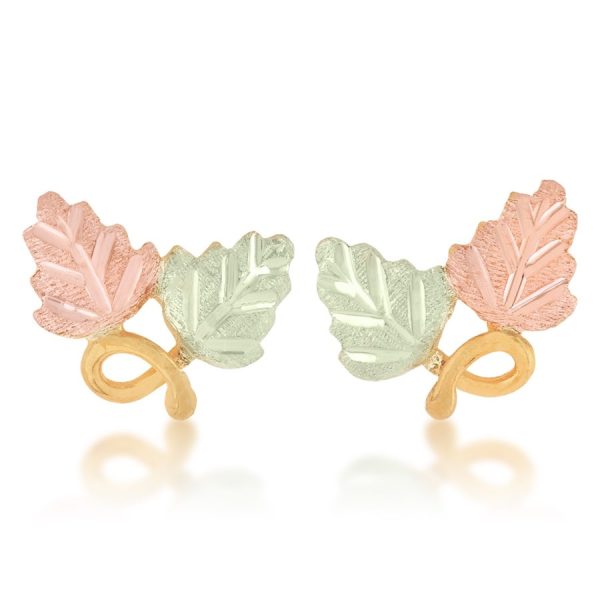 Dainty Leaves with Vine Post Earrings