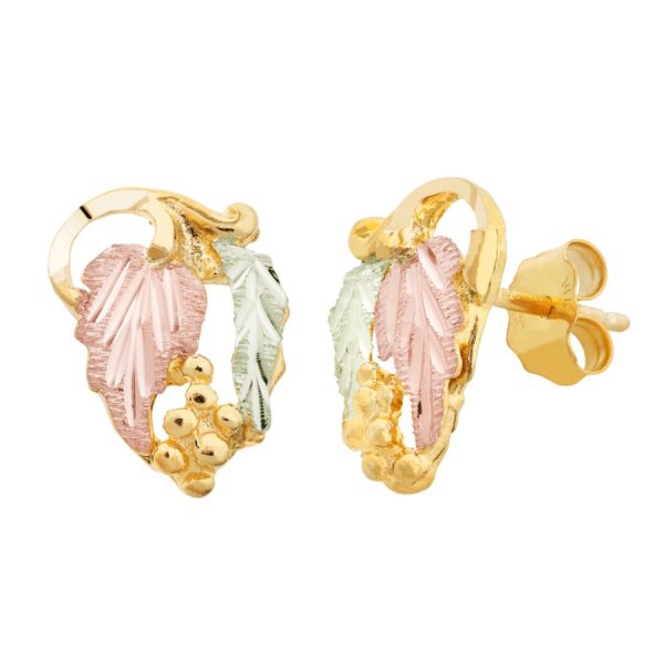 Leaves with Vine Post Earrings