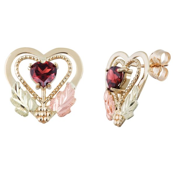 Royal Heart Garnet Earrings