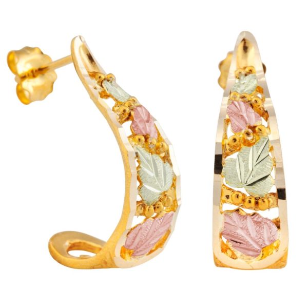 Grapes Vines and Leaves Half Hoop Earrings