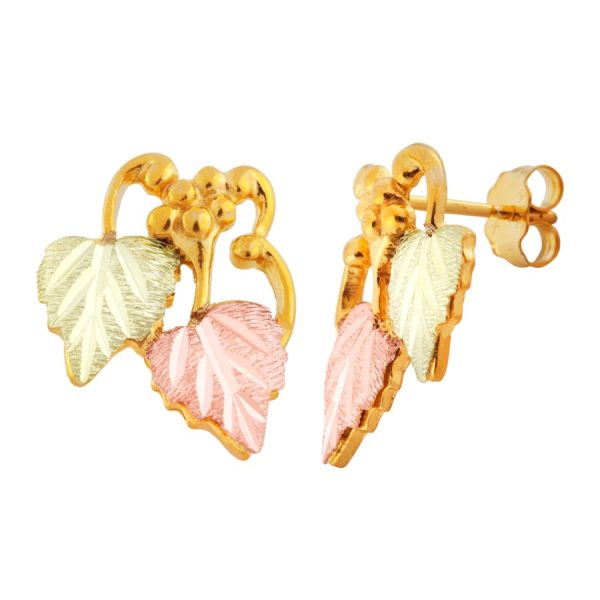 Leaves and Grape Vine Post Earrings
