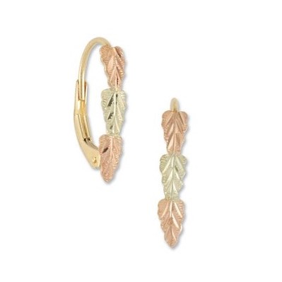 Three Leaves 14k Leverback Earrings