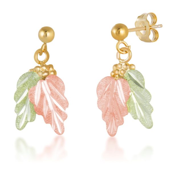 Overlapping Leaves Ball Post Earrings