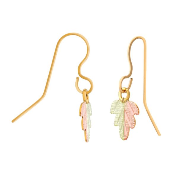 Two-Toned Leaf Drop Earrings