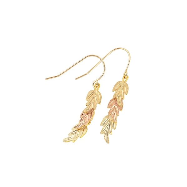 Feathered Leaves Shepherd Hook Earrings