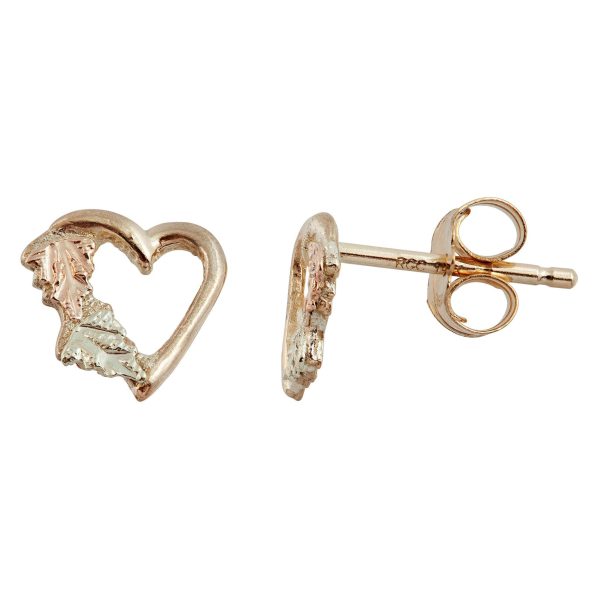 Black Hills Gold heart post earrings