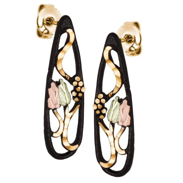 Enameled Brite Cut Teardrop Post Earrings
