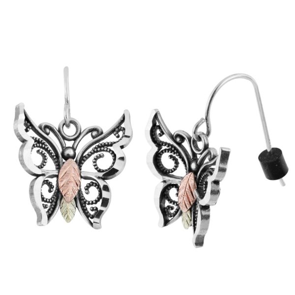 by TRJ Antiqued Butterfly Earrings