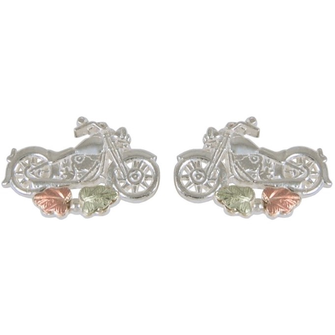 Black Hills Gold on Silver by TRJ Motorcycle Post Earrings - MRC50700-GS