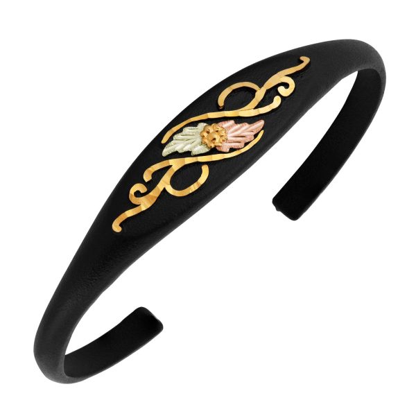 on Black Enameled Brite Cut Cuff Bracelet