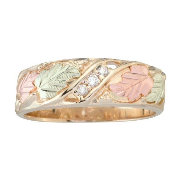 Triple Diamond Women's Band, 10K gold · 3 diamonds, .06 ct tw
