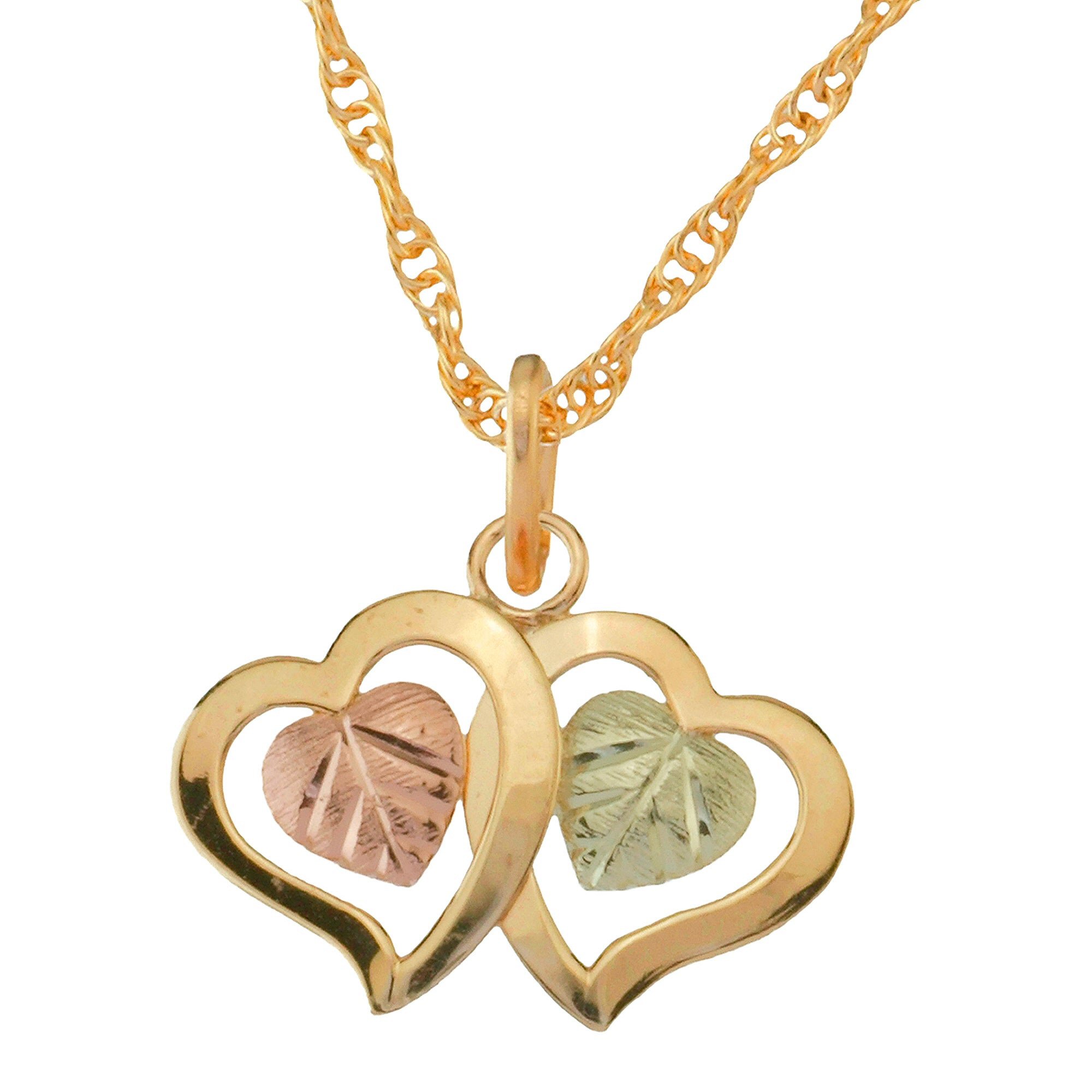 Black Hills Gold by TRJ Overlapping Hearts Pendant - G C25028