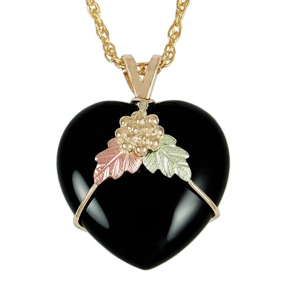 Wrapped Black Onyx Heart Pendant