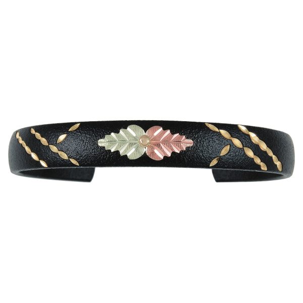 on Black Enameled Brite Cut Bangle Bracelet