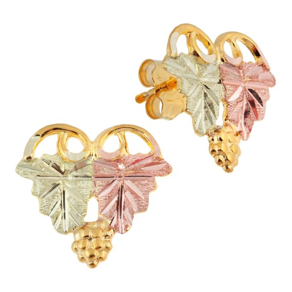 Heart Shaped Grape and Vine Earrings