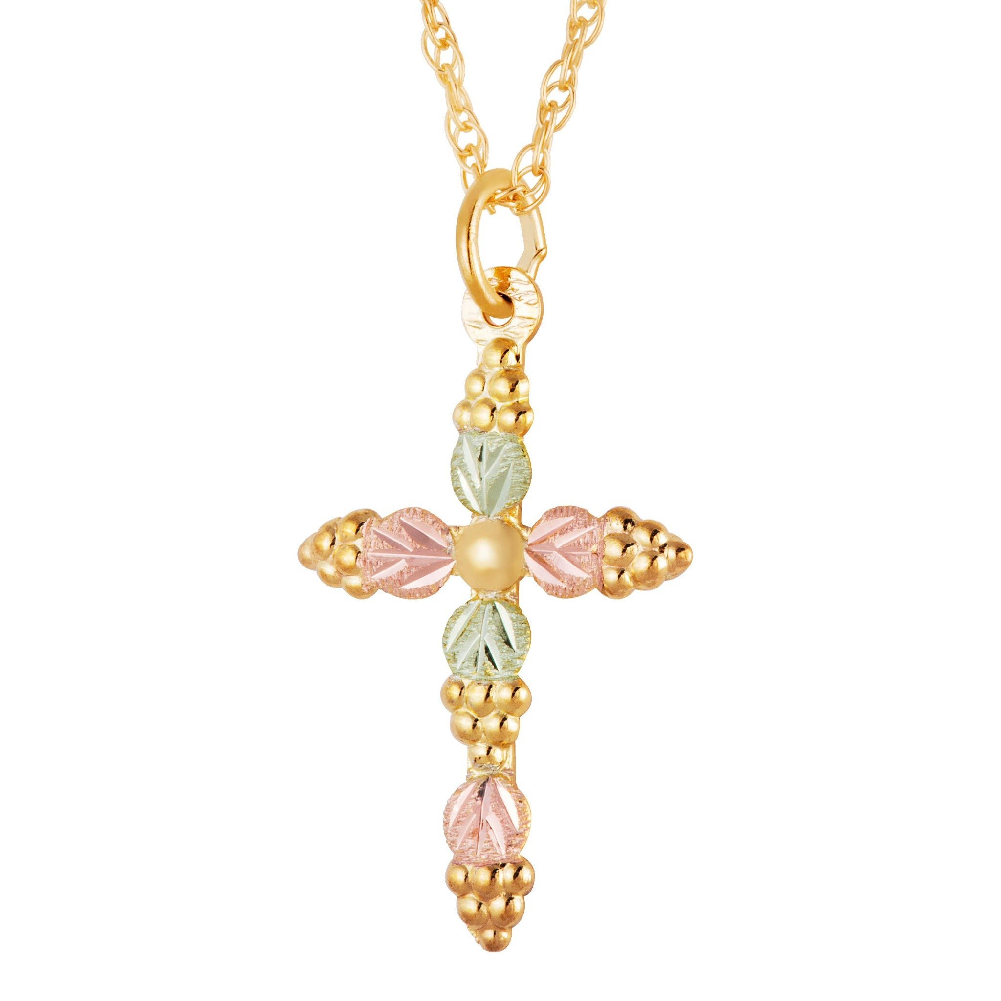 Landstrom’s Original Black Hills Gold Grape Clusters Cross Pendant - G LM620