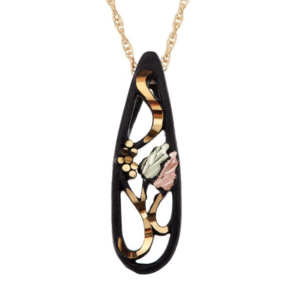 Enameled Brite Cut Teardrop Pendant