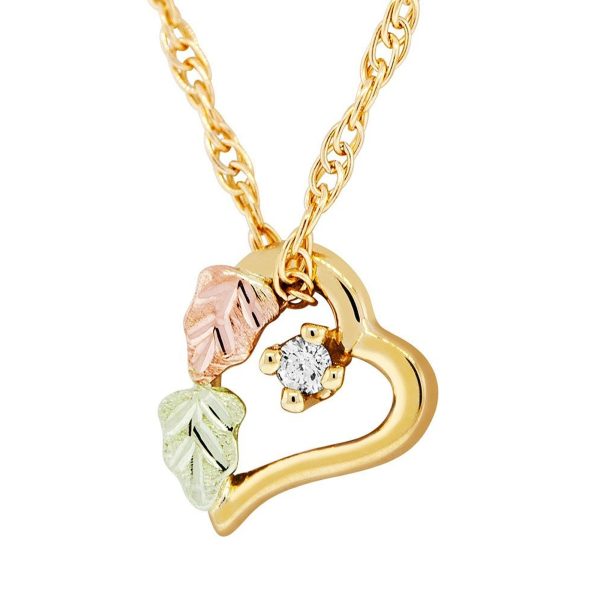 Dainty Heart with Diamond, Mt. Rushmore · 10K Gold