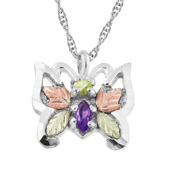 by TRJ Butterfly with Amethyst and Peridot Pendant