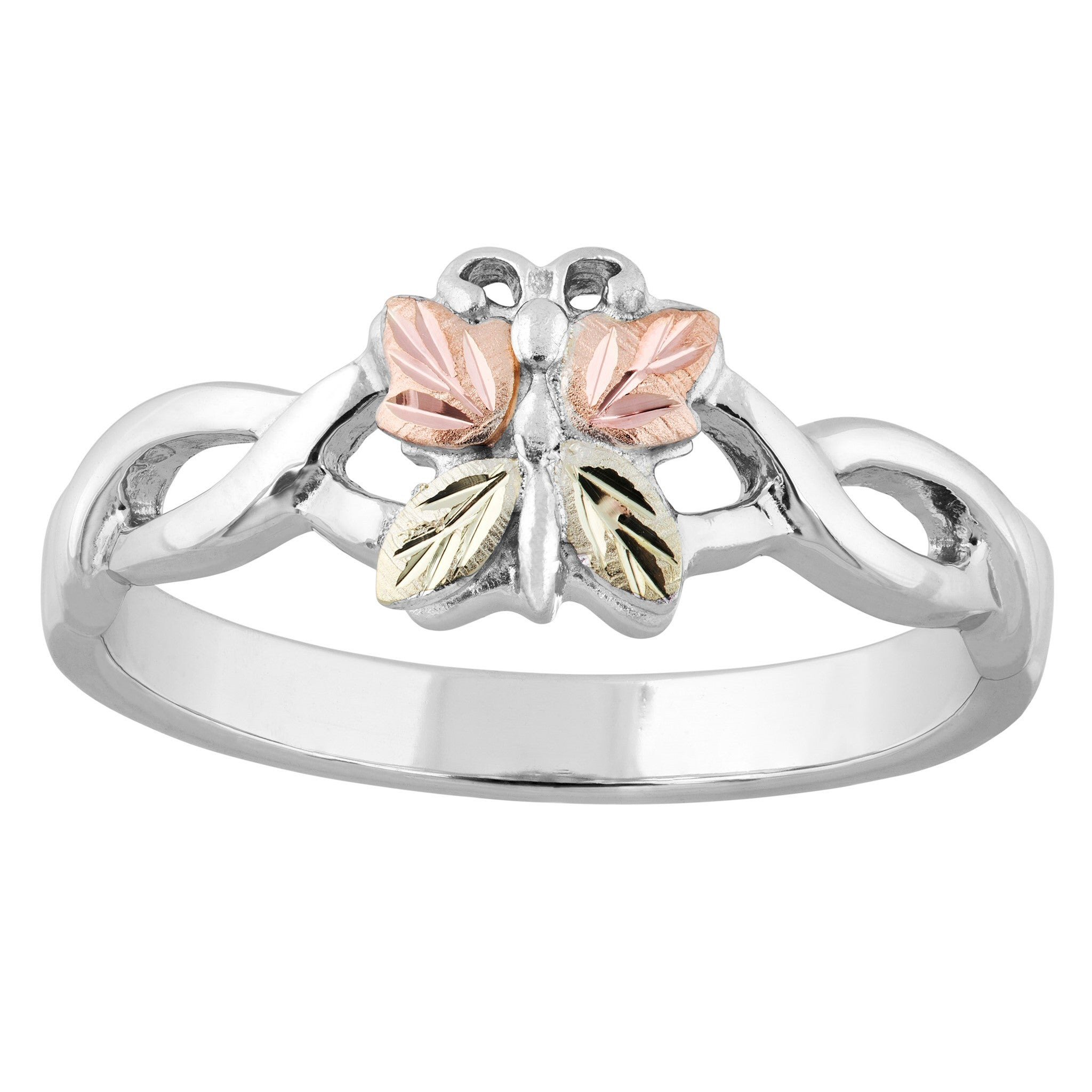 Black Hills Gold on Silver by TRJ Intertwined Butterfly Ring – MRC40214-GS