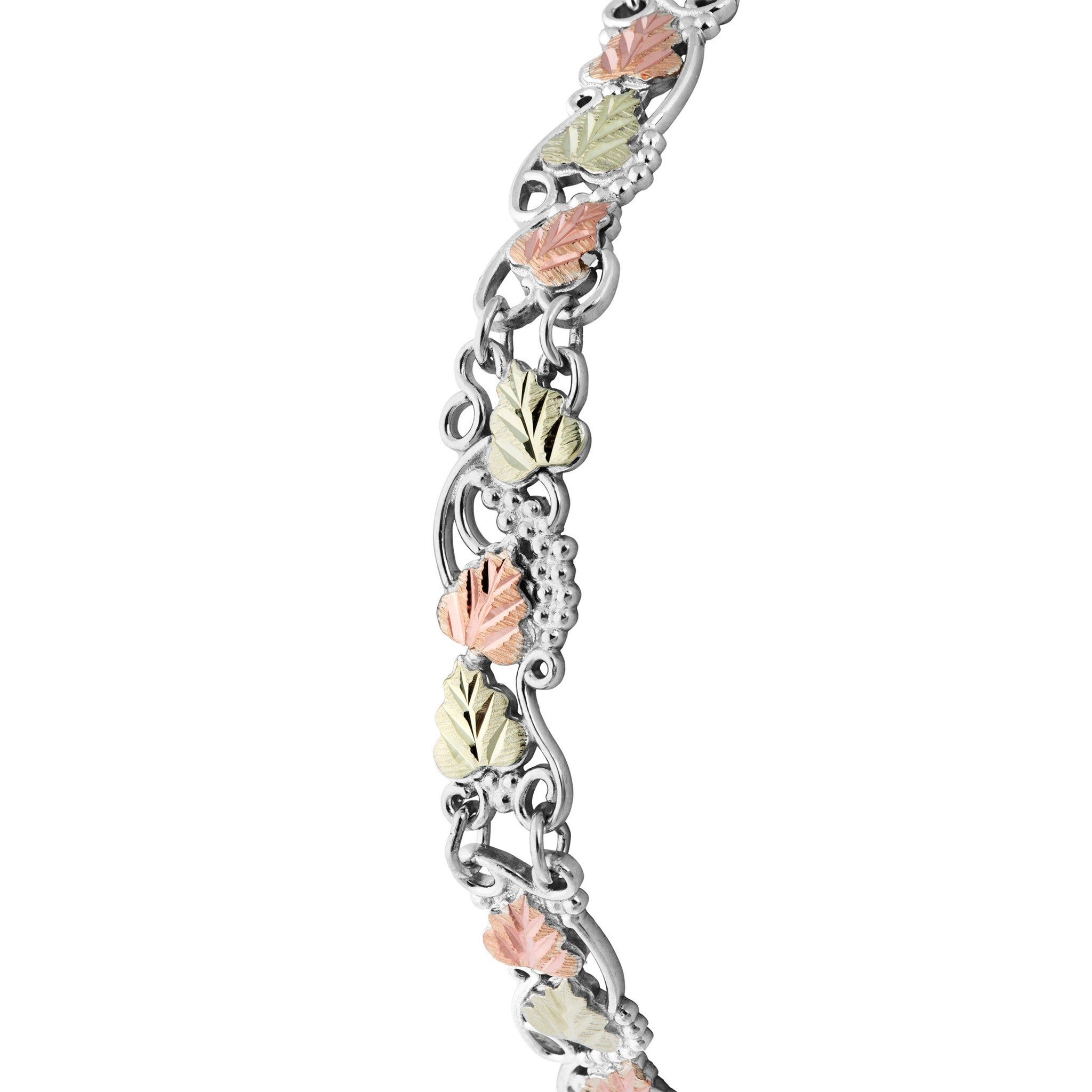 Black Hills Gold on Silver by TRJ Ribbon Link Bracelet - MRC8297-7-GS - Image 2