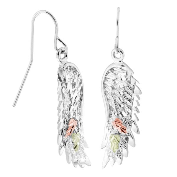 Etched Wings Shepherd Hook Earrings