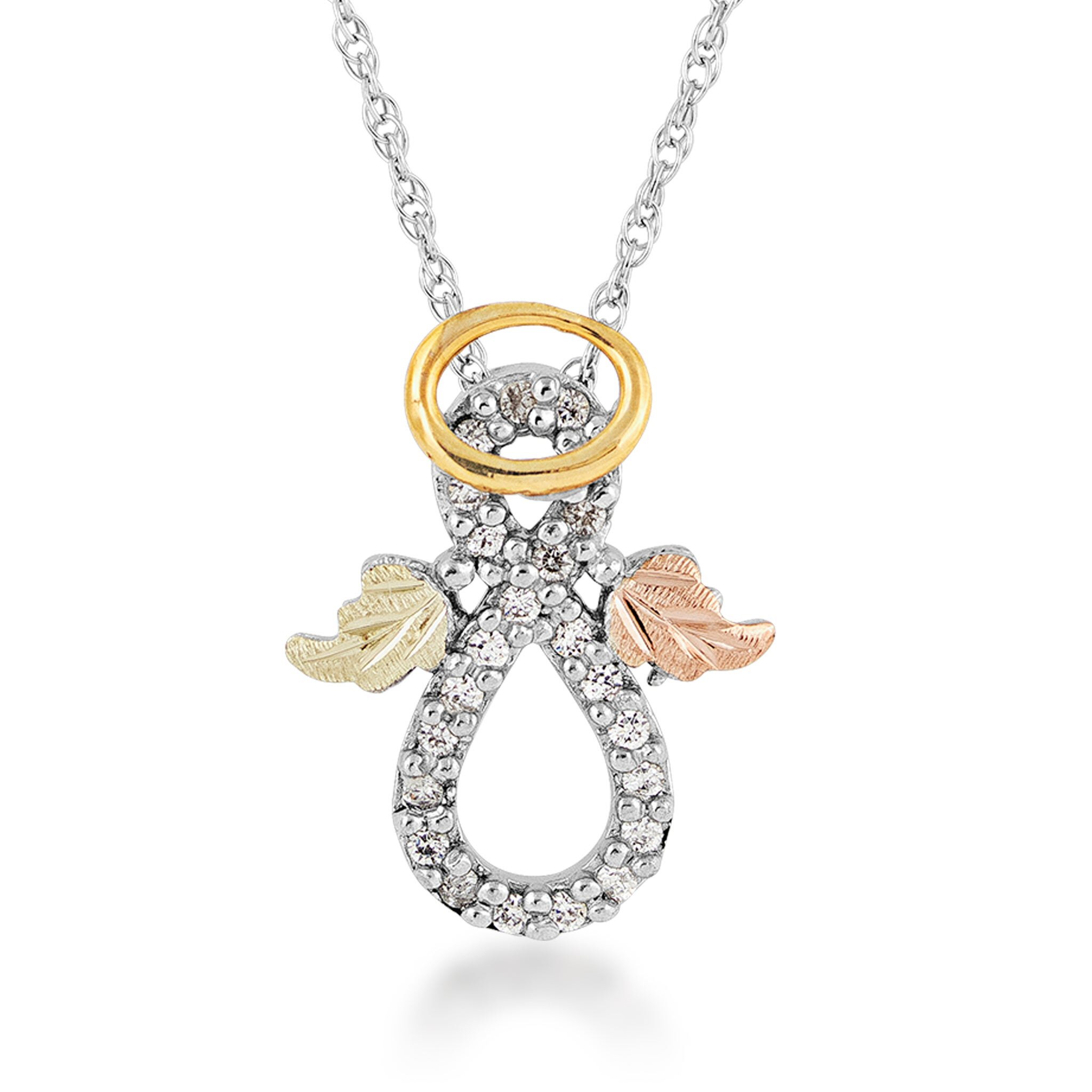 Landstrom’s Original Black Hills Gold on Silver Cubic Zirconia Infinity Angel Pendant - MRLPE3936