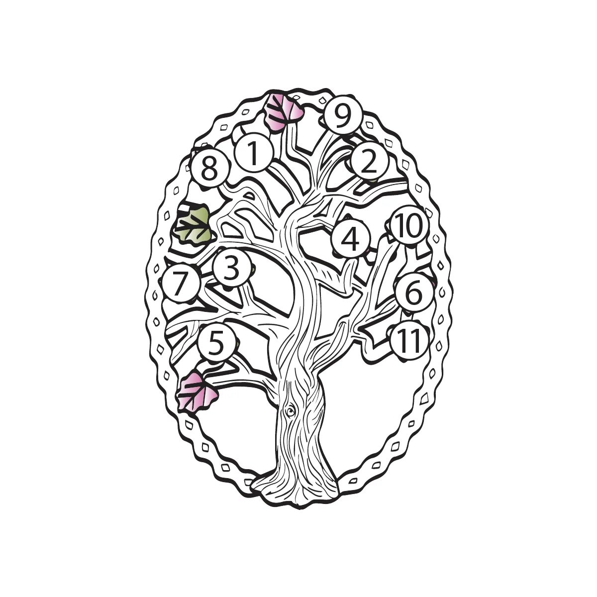 Black Hills Gold on Silver by TRJ Family Jewelry Generational Tree Pendant with 1-14, 2.5mm Genuine Birthstones - MRC3410-GN - Image 6