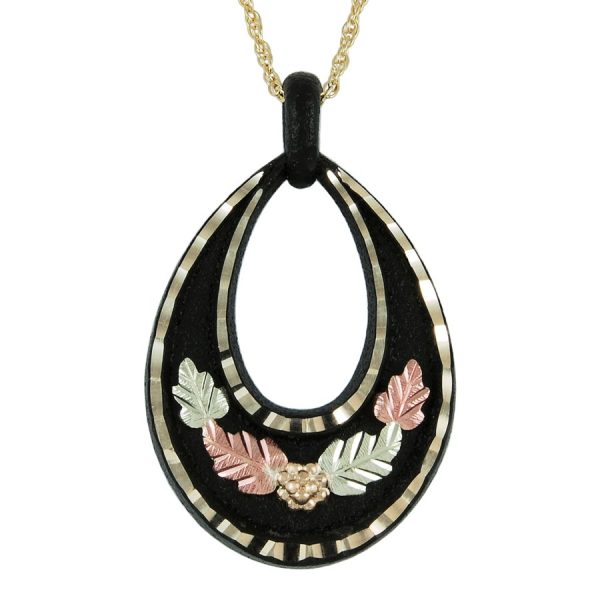 Enameled Brite Cut Oval Pendant