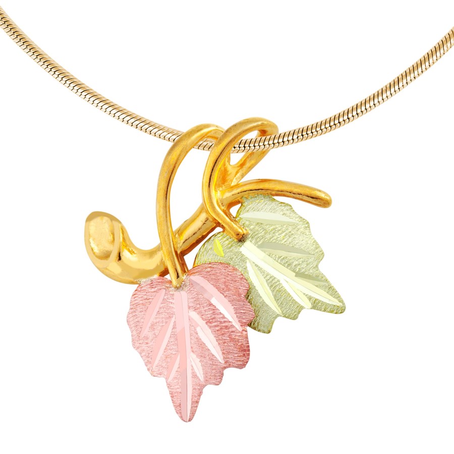Landstrom’s Original Black Hills Gold Freeform Slide Pendant with Vermeil Chain - G L03611/SN