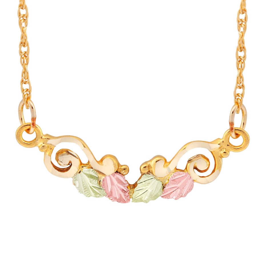 Landstrom’s Original Black Hills Gold Filigree Festoon Necklace - G LNE3697