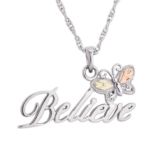 Butterfly with "Believe" Pendant