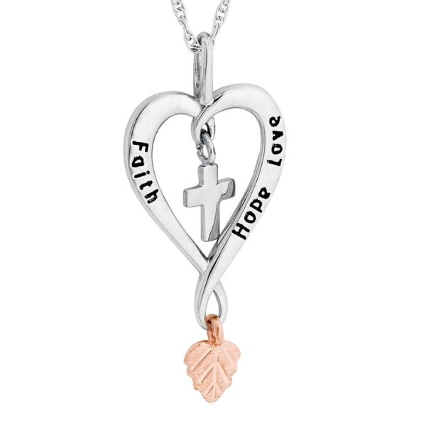 Inspirational Heart Cross, Mt. Rushmore · Gold on Silver