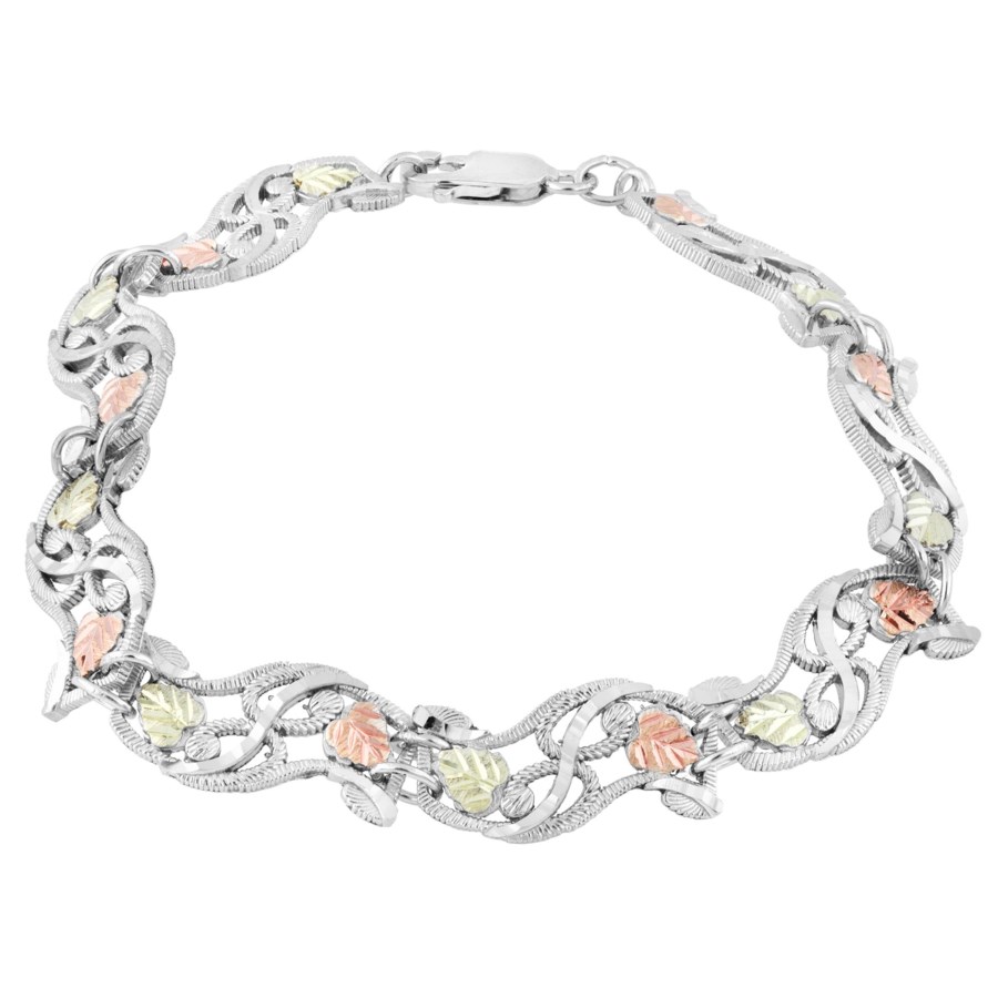 Black Hills Gold on Silver by TRJ Freeform Ribbon Bracelet - MRC8268-GS