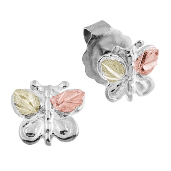 Dainty Butterfly Earrings, Landstrom's · Gold on Silver