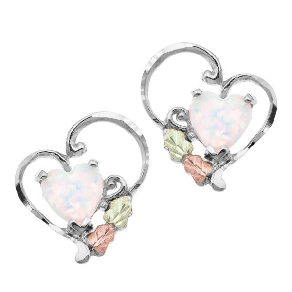 Opal Heart Earrings