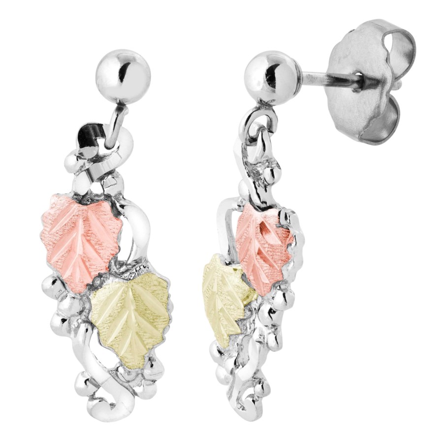 Landstrom’s Original Black Hills Gold on Silver Freeform Post Dangle Earrings - MRLER629PD