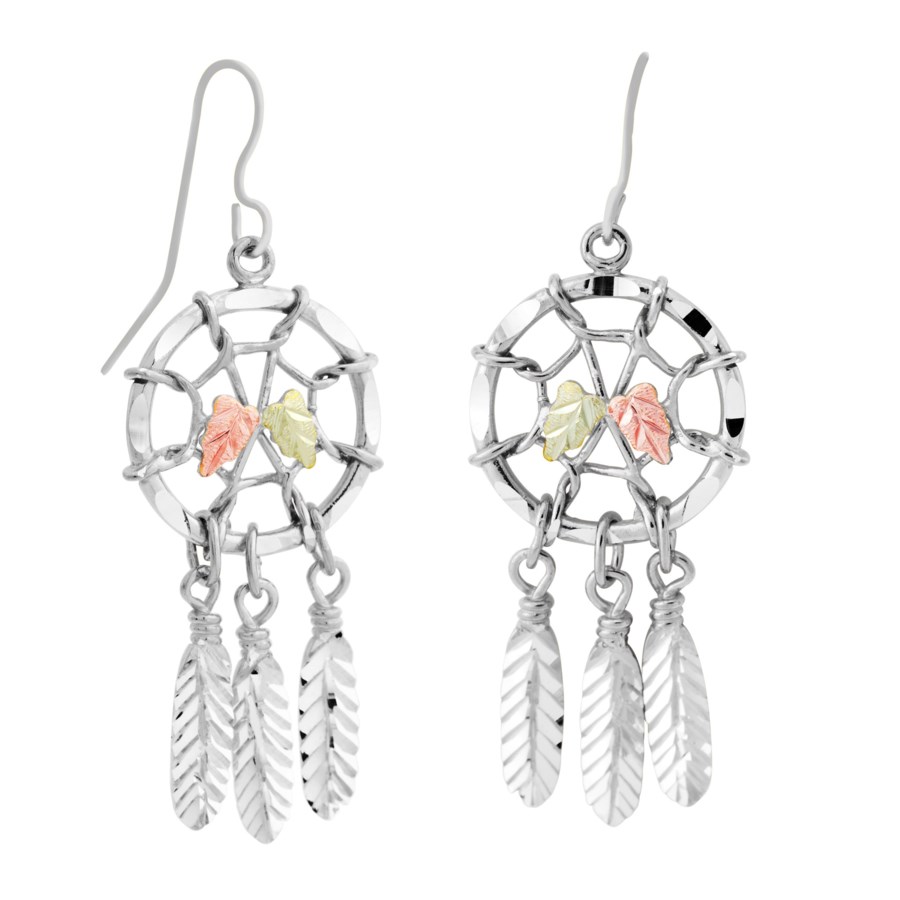 Landstrom’s Original Black Hills Gold on Silver Dreamcatcher Earrings - MRLER866