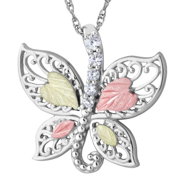 Cubic Zirconia Butterfly Pendant