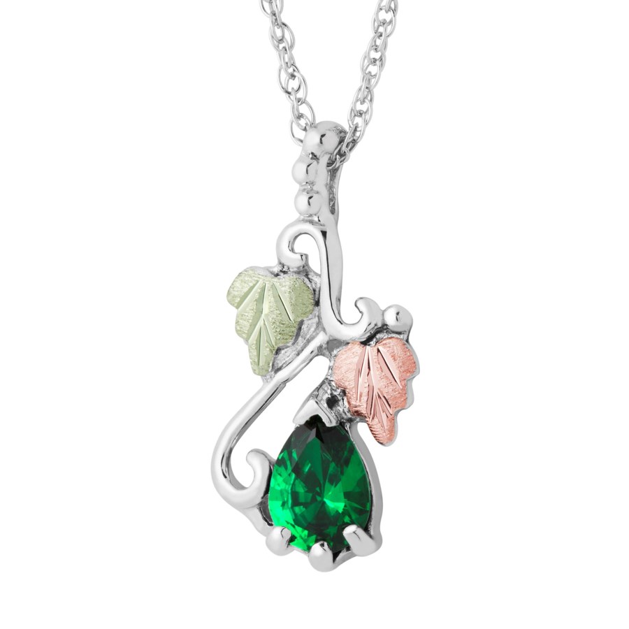 Landstrom’s Original Black Hills Gold on Silver Freeform Birthstone Pendant - MRLPE3741-305 - May