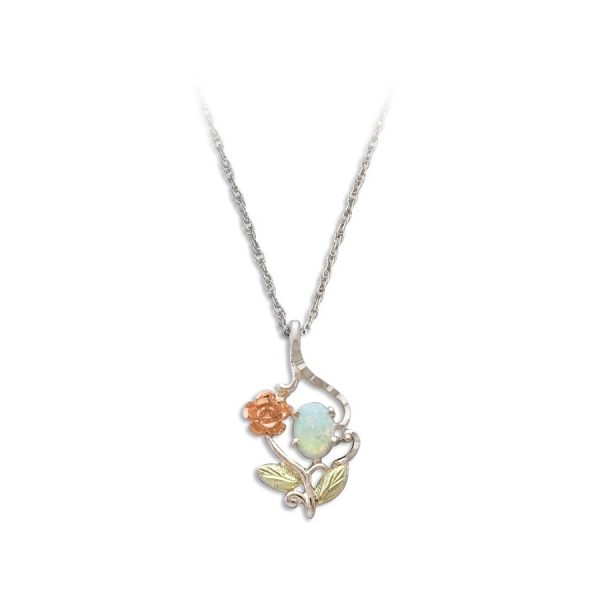 Freeform Opal with Rose Pendant
