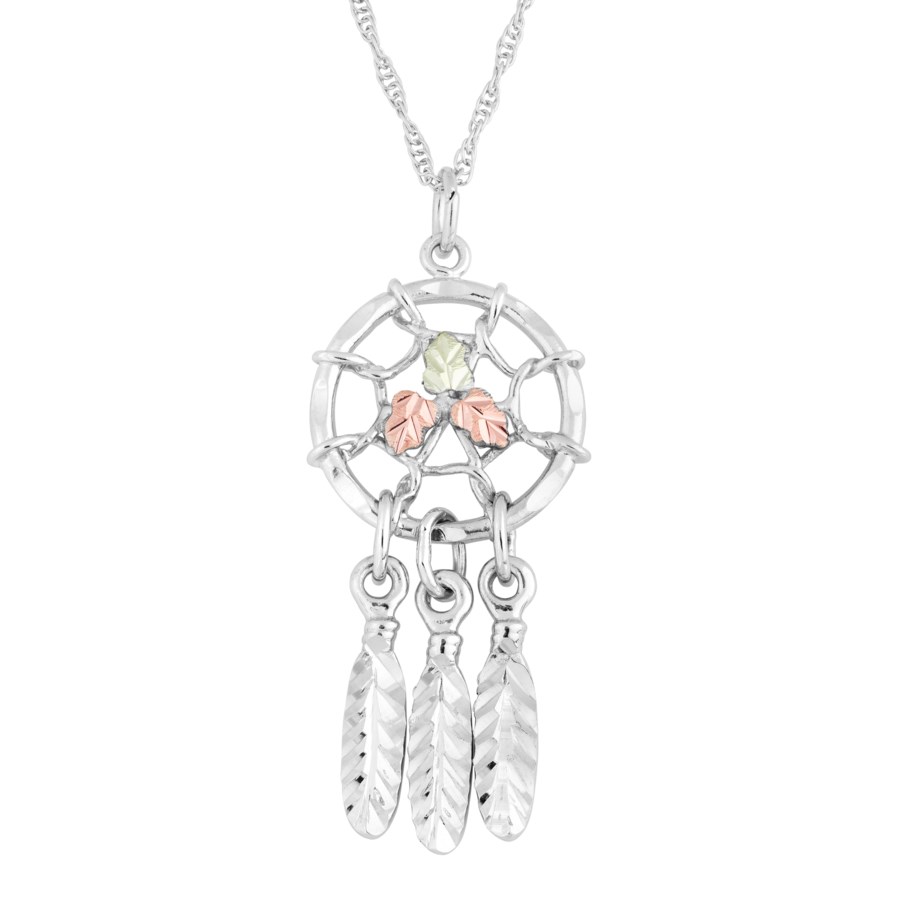 Landstrom’s Original Black Hills Gold on Silver Dreamcatcher Pendant - MRLPE876